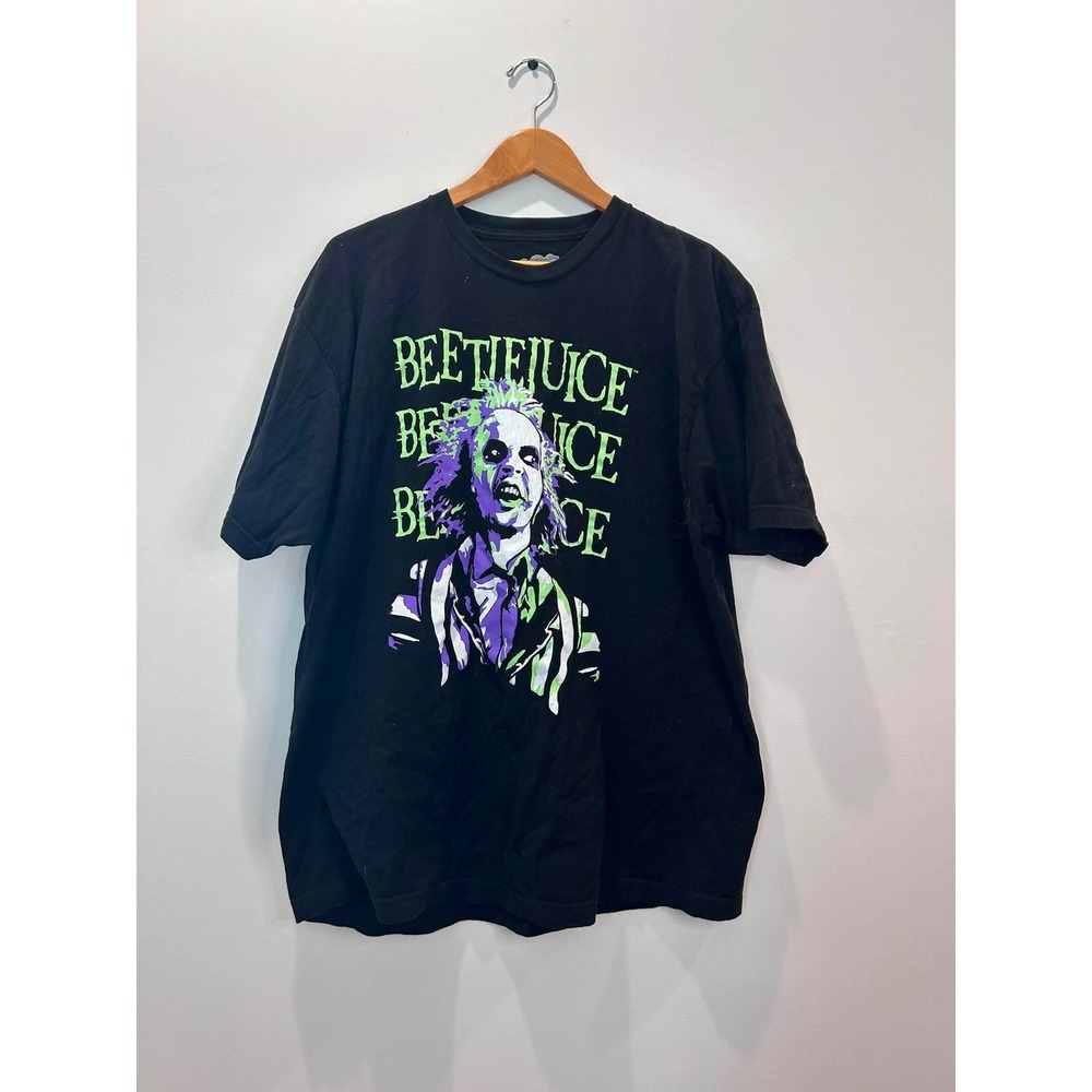 Beetlejuice Graphic Tee Womens 2XL Black Short Sleeve Movie T-Shirt Cotton